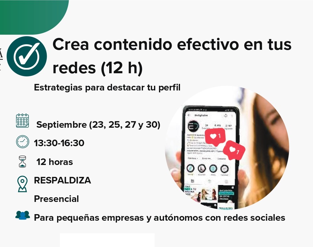 Oferta formativa "Crea contenido efectivo en redes"